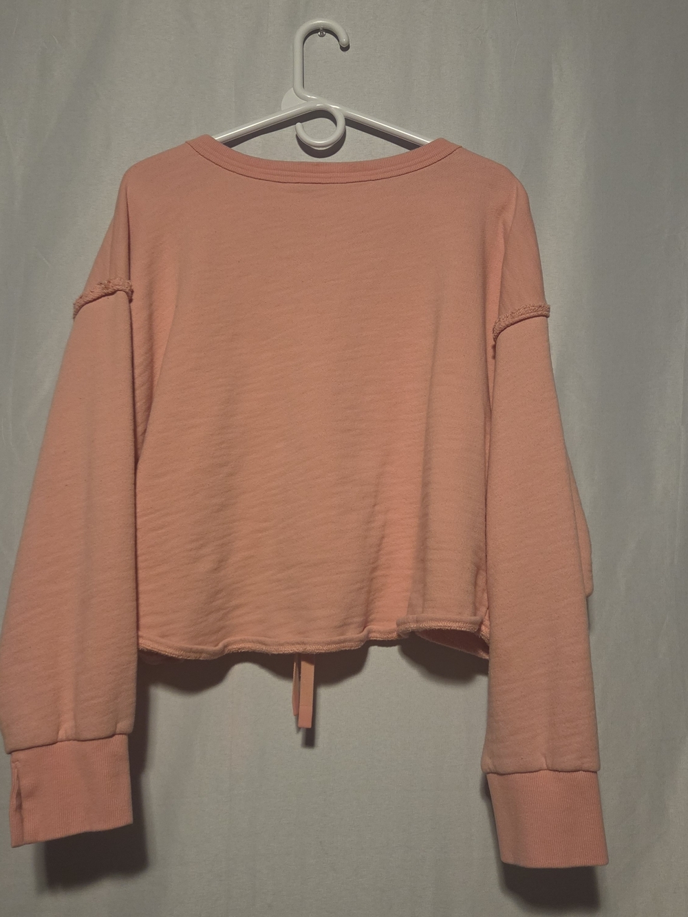 JoyLab Peach V-Neck Ruched Front Cropped Athletic Sweatshirt Large - Picture 2 of 8